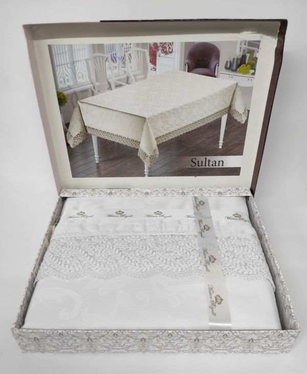 Скатертина Maison Royale 160x300 ovale Sultan White