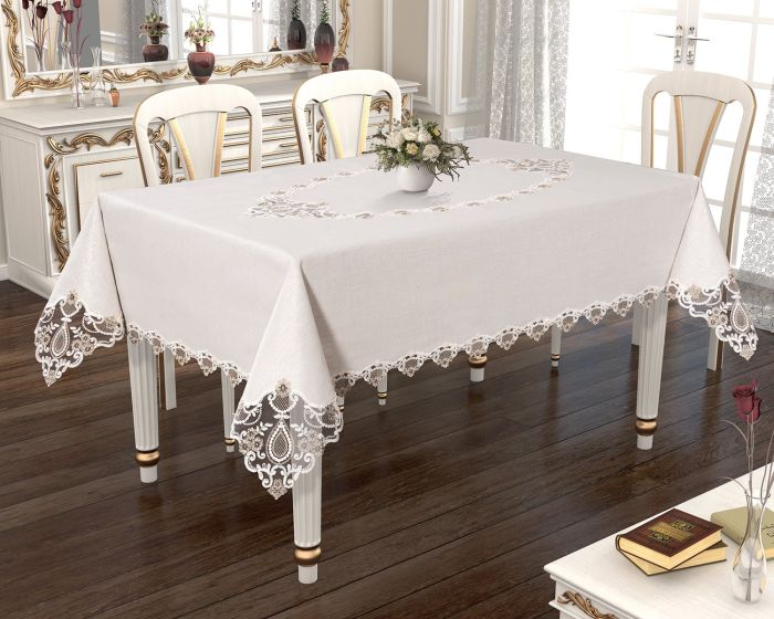 Скатертина Велюр Acme Tekstil 110x160 Damla Cappicino