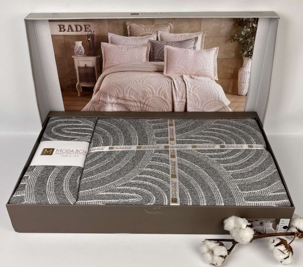 Покривало Moda Box 240х260 з наволочками Bade Anthracite