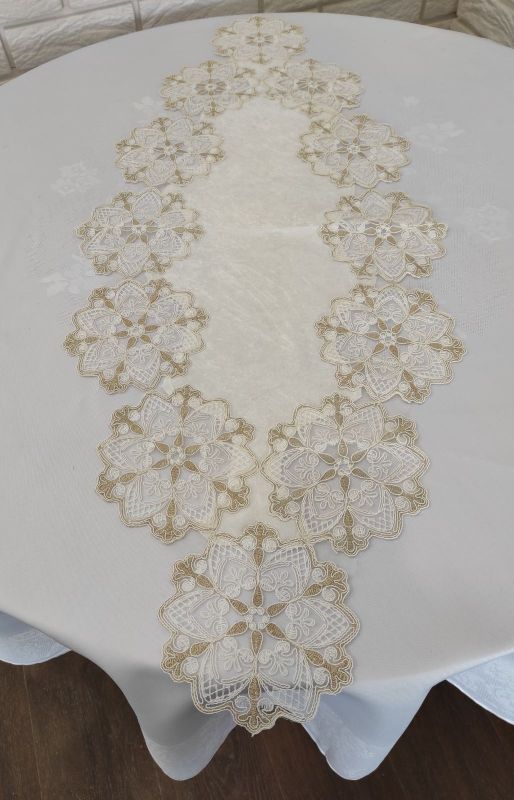 Доріжка велюрова Acme з мереживом 40*100 Star Krem