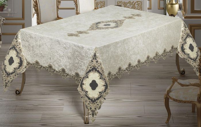 Скатертина Велюр Maison Royale 160x400 Yildiz Cream