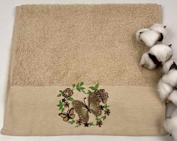 Махровий рушник Ma Me 30х50 Butterfly 1 Beige