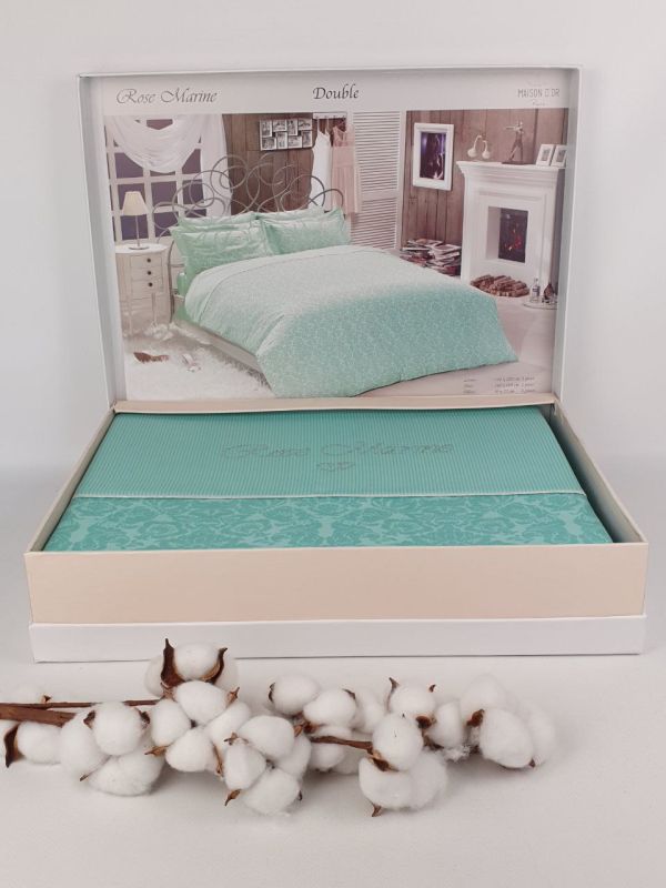 Постільна білизна Maison D'or сатин 200х220 Rose Marine Ice Blue