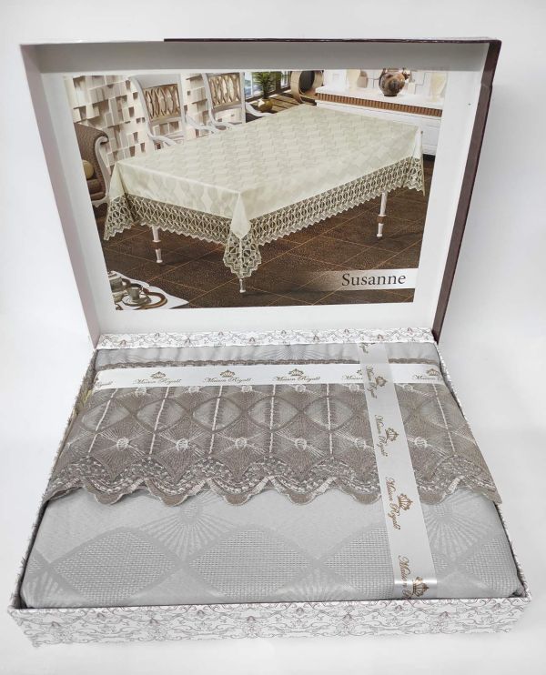 Скатертина Maison Royale 160x200 ovale Susanne Grey