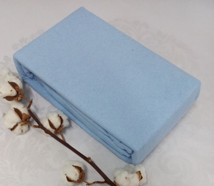 Простирадло 140х200 махрове на резинці "Home line" Light blue 130г/м2