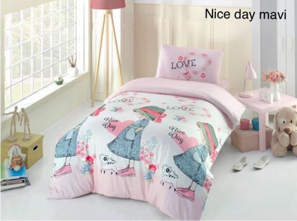 Постільна білизна Altinbasak ранфорс 160x220 Nice day mavi