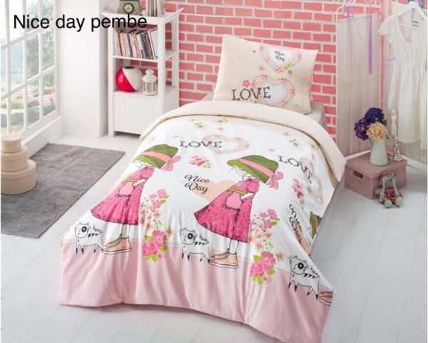 Постільна білизна Altinbasak ранфорс 160x220 Nice day pembe