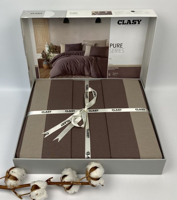 Постільна білизна CLASY ранфорс 160x220 см Pure Series V-2 Kahve