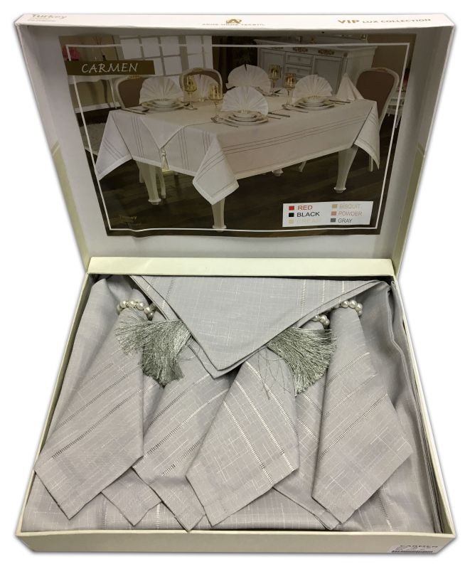 Скатертина Acme Tekstil 150x300 Carmen 14 pcs Gri