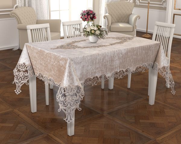Скатертина Велюр Acme Tekstil 110x160 Rose Cappicino
