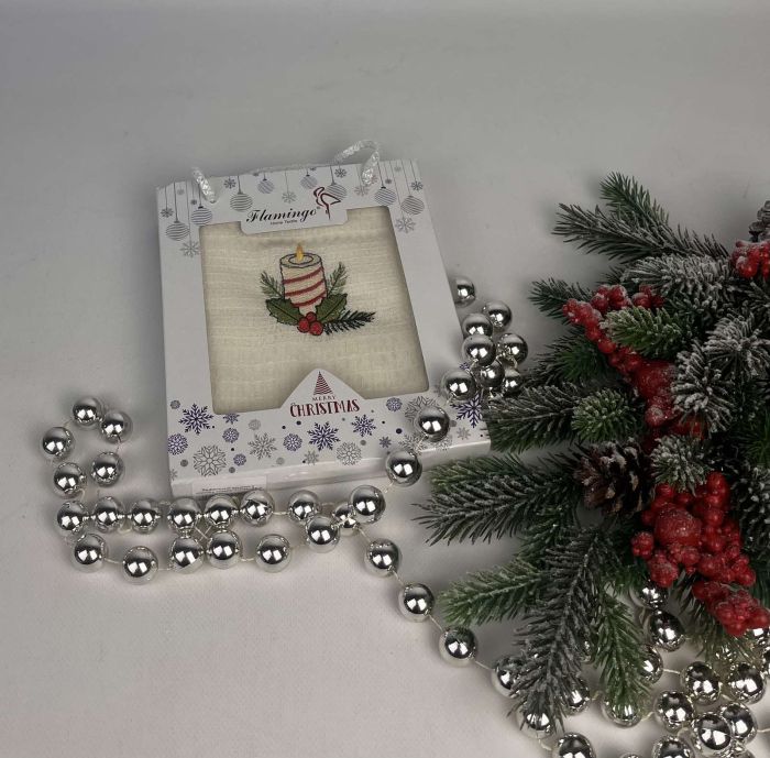 Вафельний рушник в коробці Nilteks Christmas 6