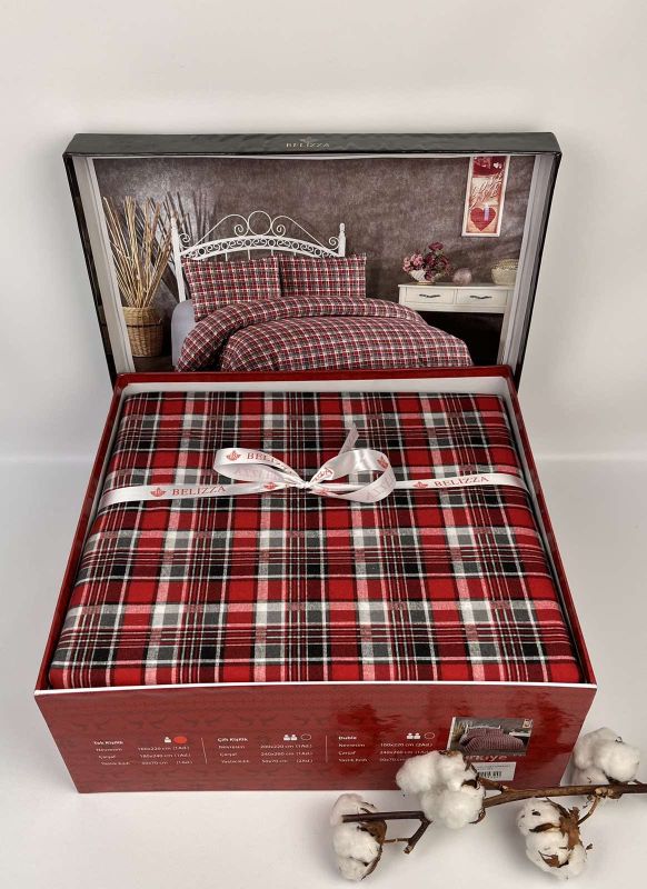 Постільна білизна Belizza фланель 160x220 Classical Red