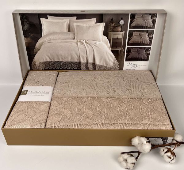 Покривало Moda Box 240х260 з наволочками Miray Tas