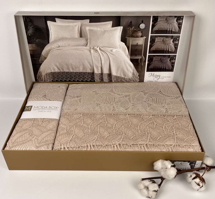 Покривало Moda Box 240х260 з наволочками Miray Tas