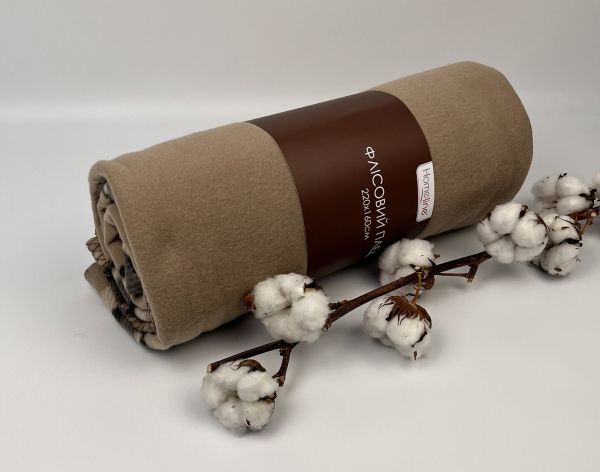 Плед флісовий Home Line 130х160 Полар принт клітинка Beige-Black