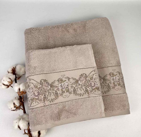 Набір махрових рушників Pupilla 2шт Zakkum Dark Beige