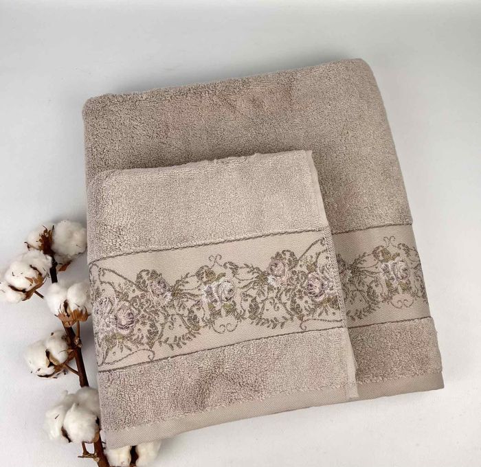 Набір махрових рушників Pupilla 2шт Zakkum Dark Beige
