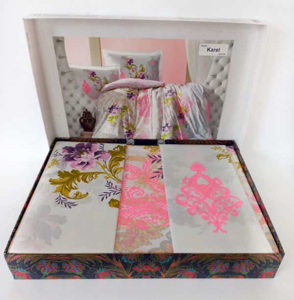 Постільна білизна Altinbasak neon 200x220 Karel pembe