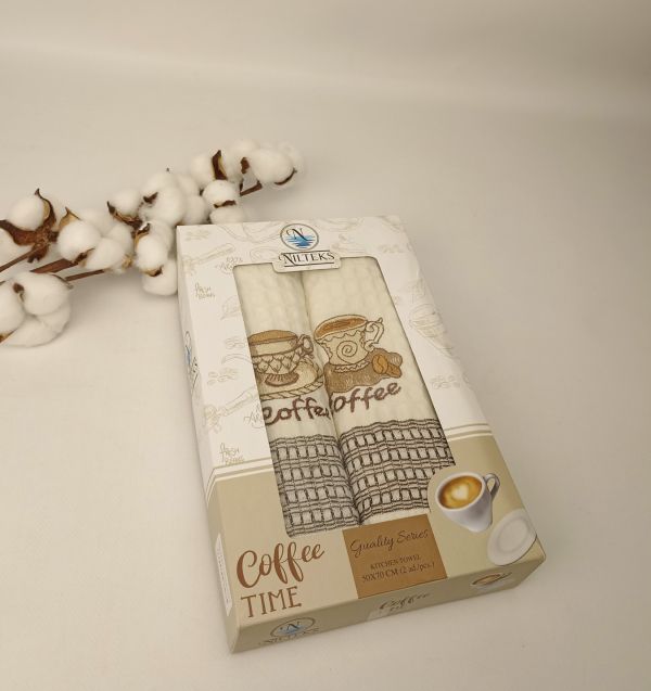 Набір вафельних рушників Nilteks 2 шт Qualite Coffe
