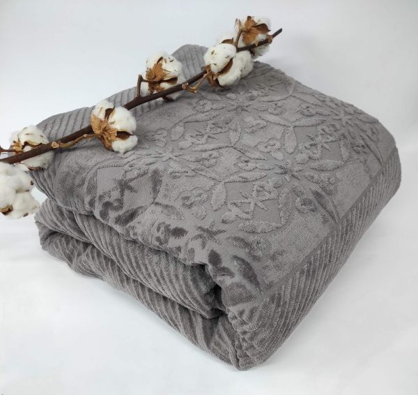 Махрове Простирадло Євро АЕ Cotton 220Х240 см  Grey