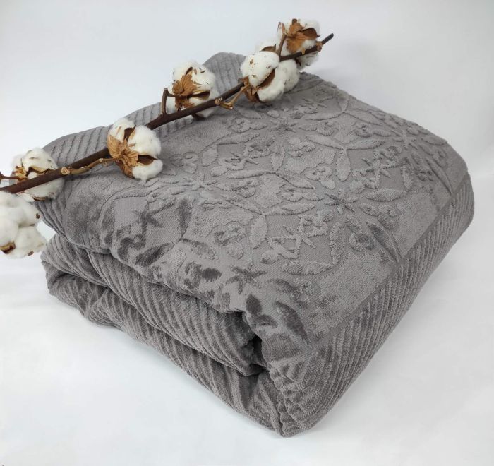 Махрове Простирадло Євро АЕ Cotton 220Х240 см  Grey