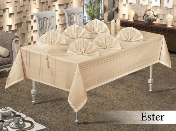 Скатертина Set Maison Royale 160x300+12 psc Ester Cappucino