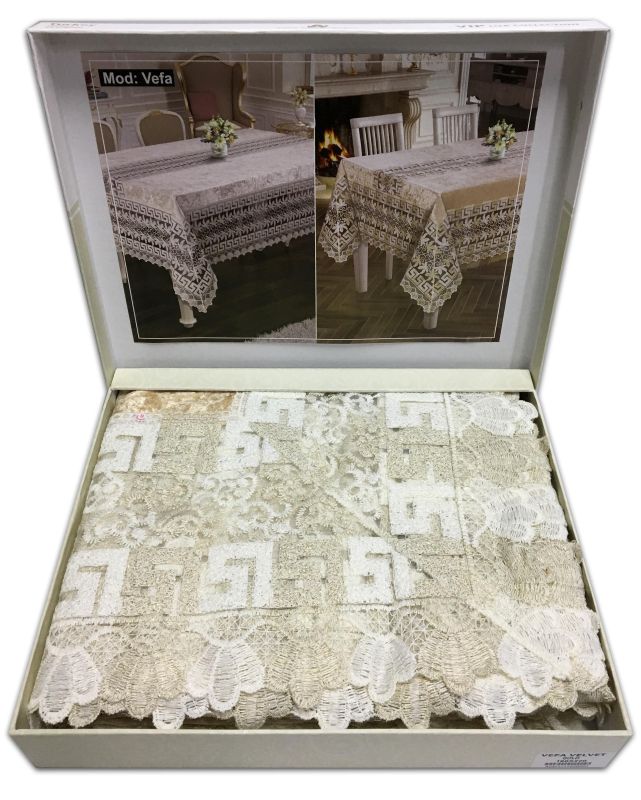 Скатертина Велюр Acme Tekstil 160x220 Vefa Gold