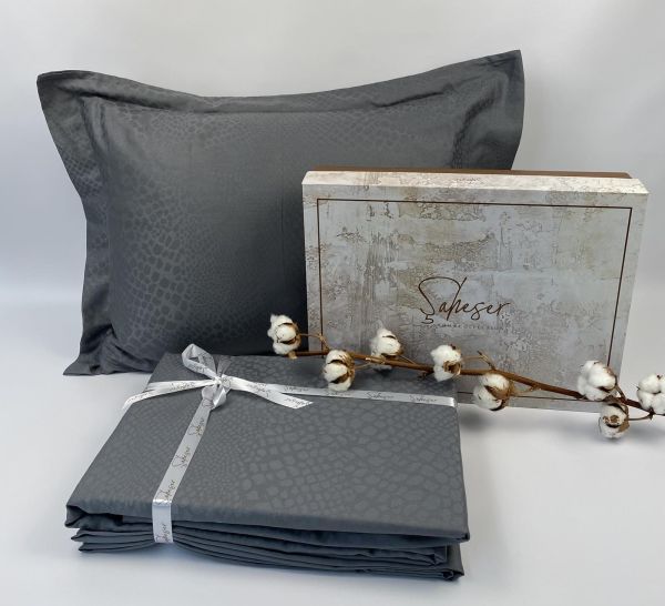 Постільна білизна Saheser Jacquard Vip Satin 200X220 Austin Gri