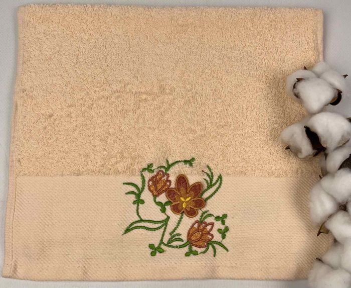 Махровий рушник Ma Me 30х50 Flowers 3 Peach