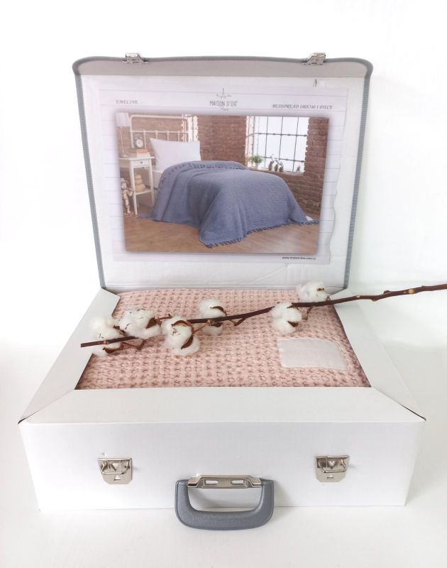 Покривало Maison D'or бавовняне Emeline 180х240 Rose