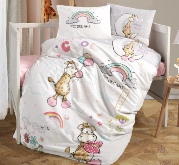 Постільна білизна CLASY ранфорс 100x150 см SLEEP TIME V1 PEMBE