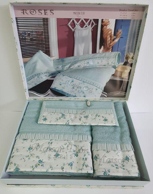 Рушники Maison D'or 3шт Roses Turquoise