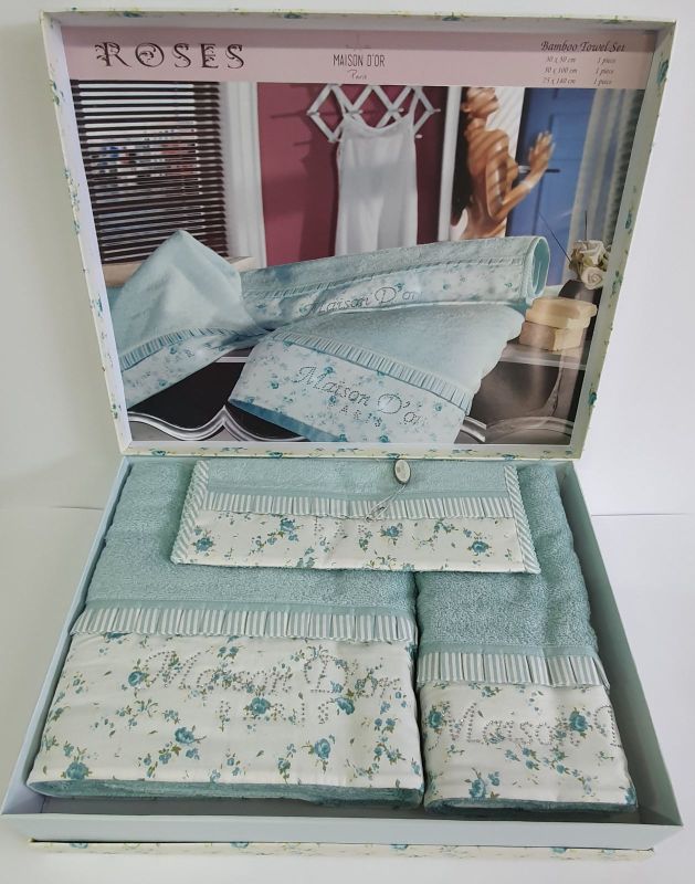 Рушники Maison D'or 3шт Roses Turquoise