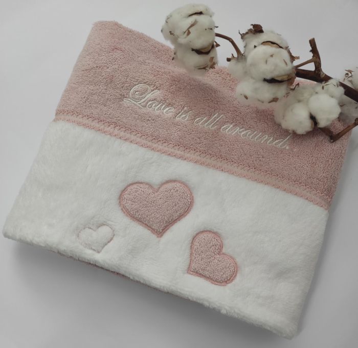 Рушник Maison D'or Monique Hearts 85x150 Rose Color