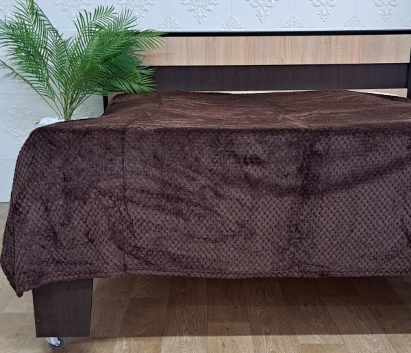 Покривало велюр без упаковки 200х220 Brown (1182)