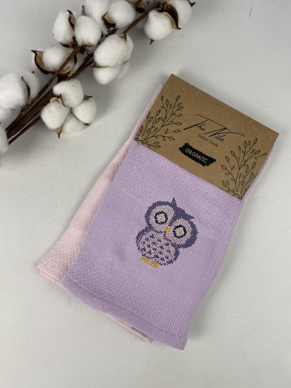 Набір кухонних рушників 2 шт Rice Pattern Hanger Own Pink-Purple