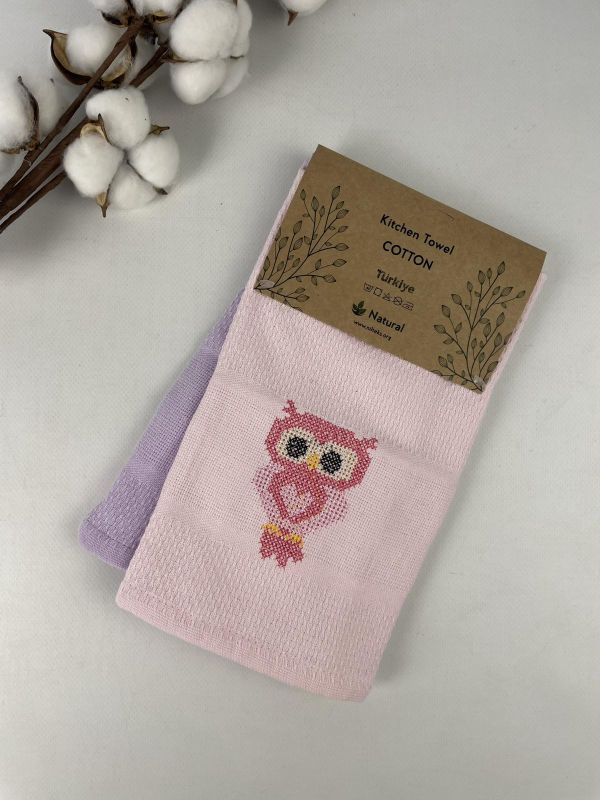 Набір кухонних рушників 2 шт Rice Pattern Hanger Own Pink-Purple