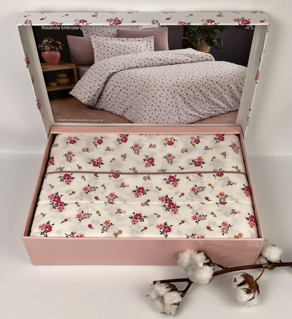 Постільна білизна Maison D'or ранфорс Rosalinda 200х220 Rosa
