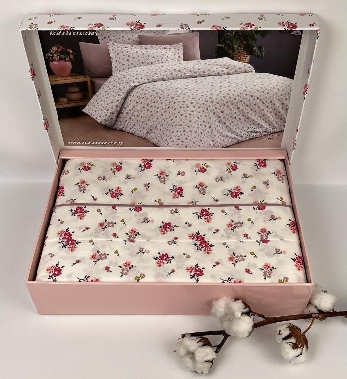 Постільна білизна Maison D'or ранфорс Rosalinda 200х220 Rosa