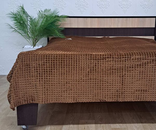 Покривало велюр без упаковки 160х210 Brown (1661)