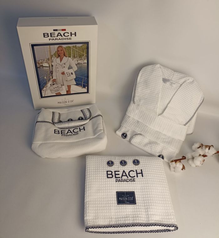 Халат набір жіночий Maison D'or Beach Paradise White M