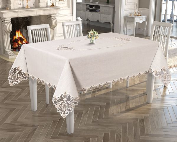 Скатертина Велюр Acme Tekstil 110x160 Odin Krem