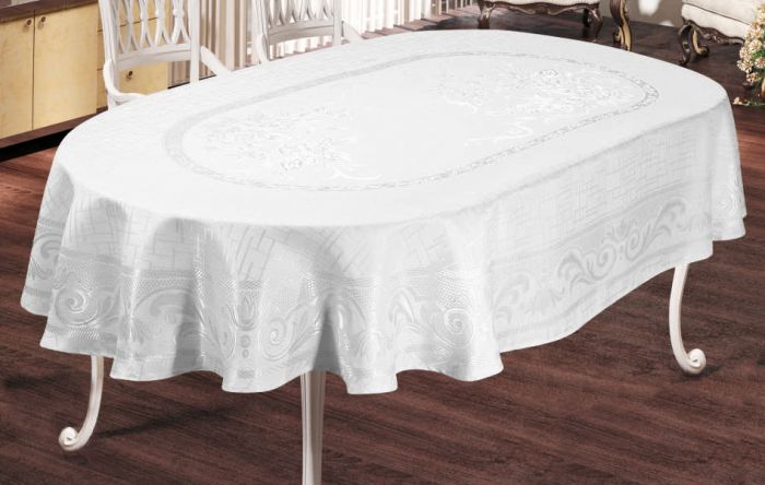 Скатертина Sagol тефлон 140x180 ovale Sgl-003 White в коробці *