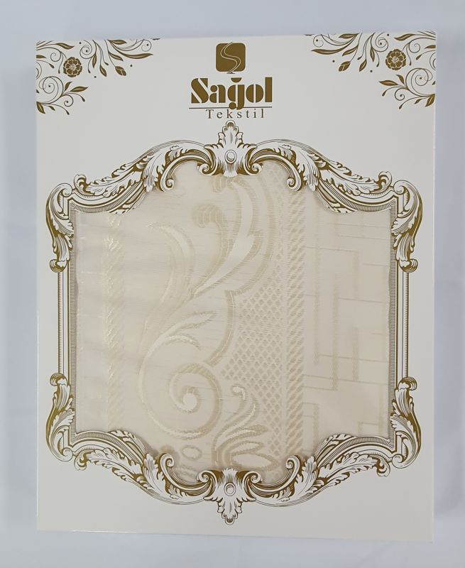 Скатертина Sagol тефлон 160x220 ovale Sgl-003 Cream в коробці *