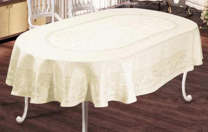 Скатертина Sagol тефлон 160x260 ovale Sgl-003 Cream в коробці *