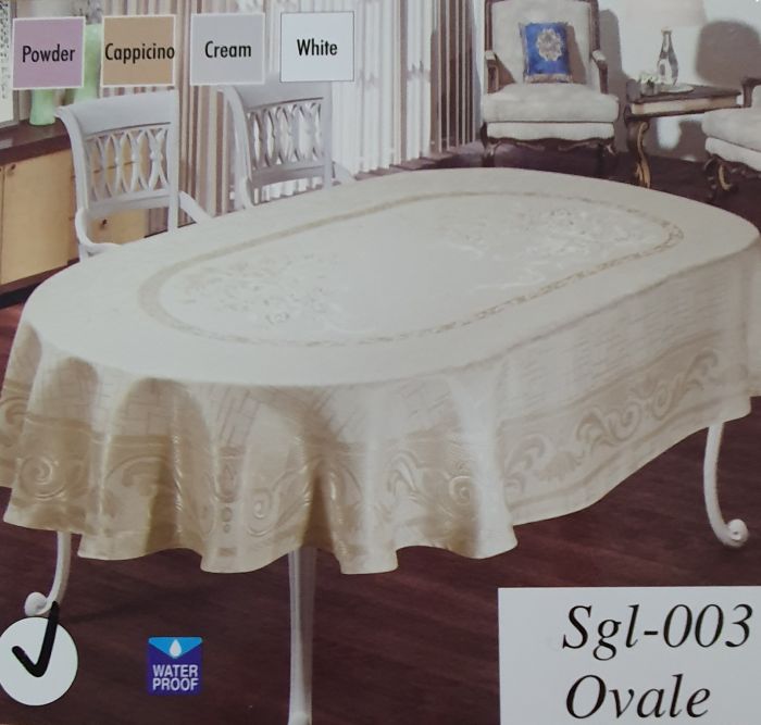 Скатертина Sagol тефлон 160x300 ovale Sgl-003 Cream в коробці *