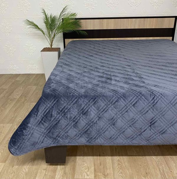 Покривало велюрове Model-18 (1287) 210х210 Anthracite