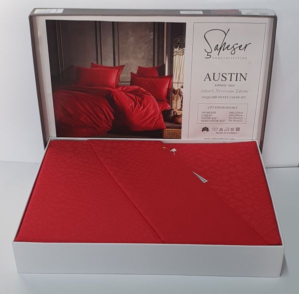Постільна білизна Saheser Jacquard Vip Satin 200X220 Austin Kirmizi