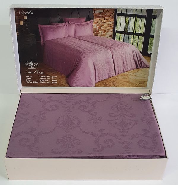 Постільна білизна Maison D'or сатин жаккард сімейна Mirabella Lilac