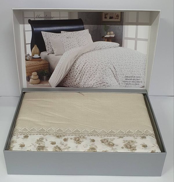 Постільна білизна Maison D'or ранфорс Maiolaine  200х220 Beige